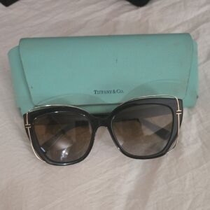 Tiffany & Co. Black Sunglasses with Silver Trim